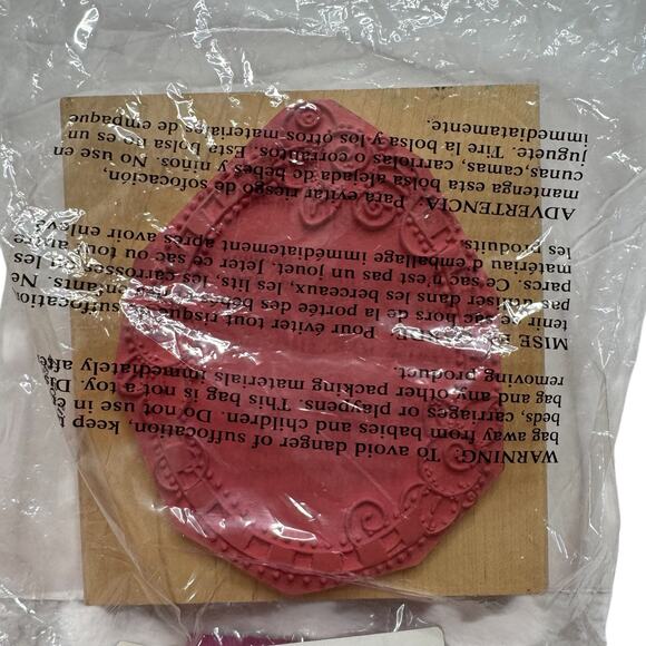 New JRL DESIGNS Large Rosebud Frame Rubber Stamp Wood Mount #6013 - Picture 2 of 5